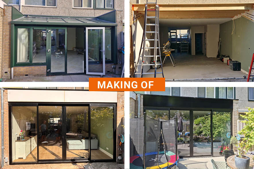 Faas Timmerwerken plaatsen achtergevel openslaande deuren aluminium kozijn lisse
