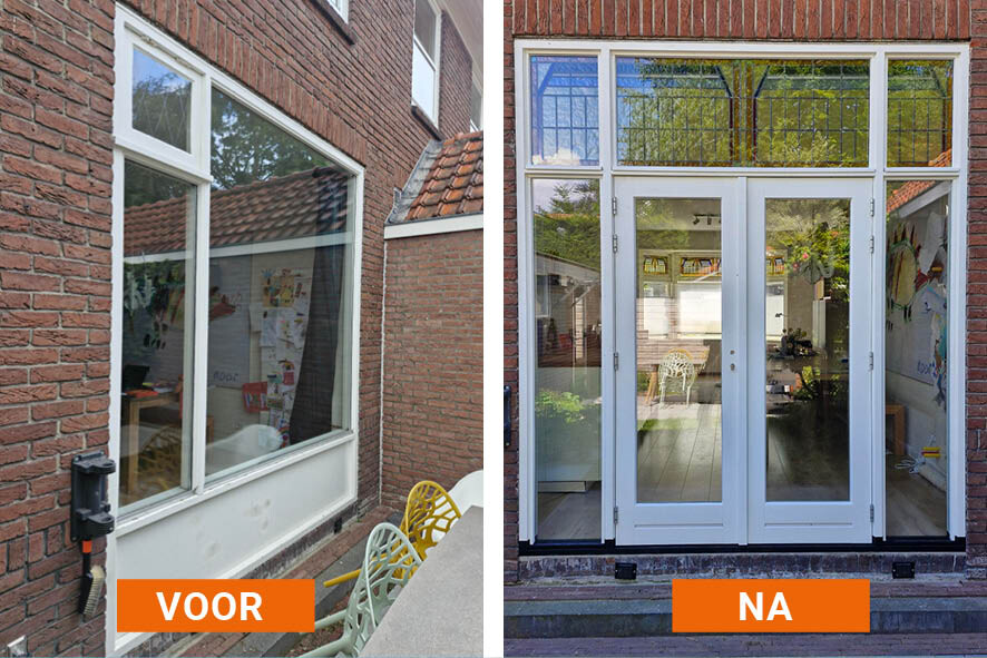Faas Timmerwerken plaatsen openslaande deuren nieuwe gevel lisse